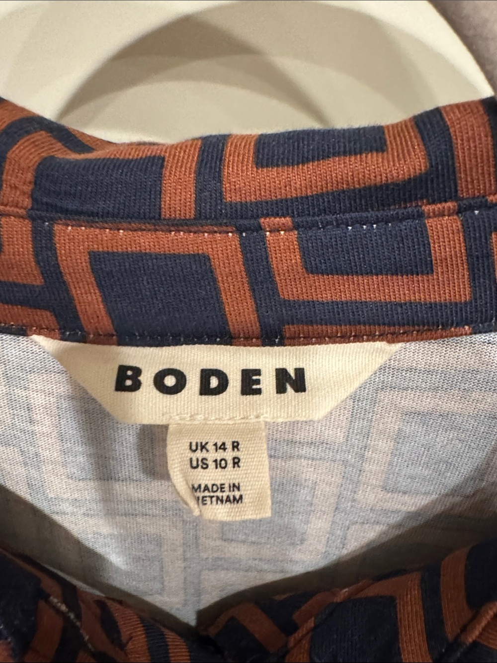 Boden Marcia jersey shirt maxi dress Brown and blue Grid Front button - Picture 6 of 9